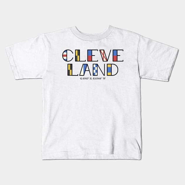 Cleveland Nautical Flag Kids T-Shirt by mbloomstine